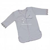 "МоёДитё" рубашечка крестильная белая с розовым "Вербена" Т047